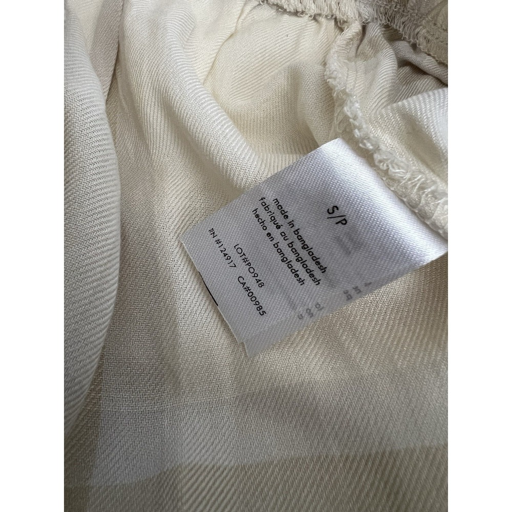 WeWoreWhat Ivory Plaid Pull On Wide Leg Pants Size Small Sheer Resortwear Beach - Picture 6 of 11
